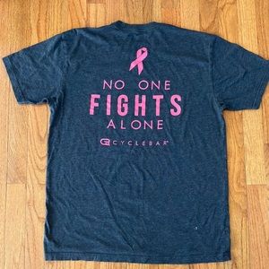 Mens CYCLEBAR fight against breast cancer shirt.  Large.